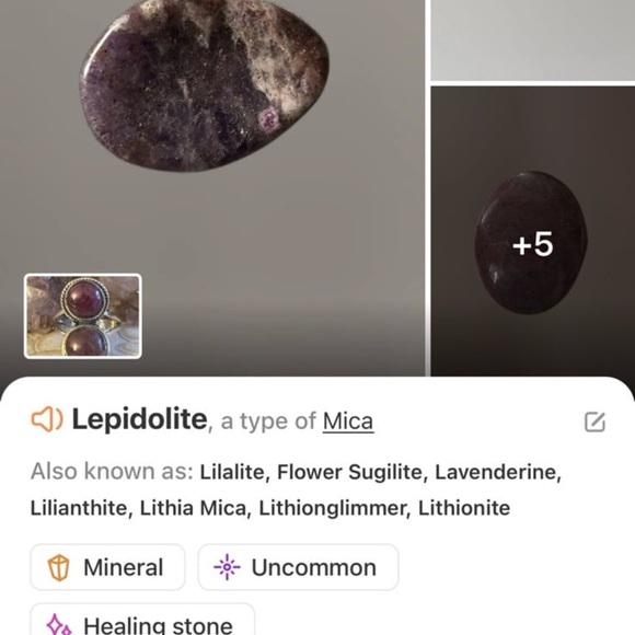 Lepidolite Purple Stone Women's sterling silver Ring - Picture 6 of 7